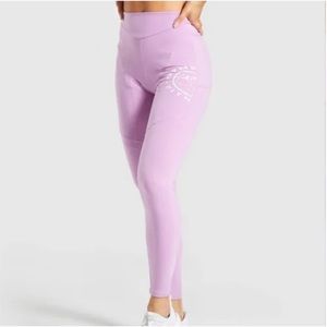 Gymshark Pink High Rise Graphic Logo Legacy Fitness Panel Tight Leggings